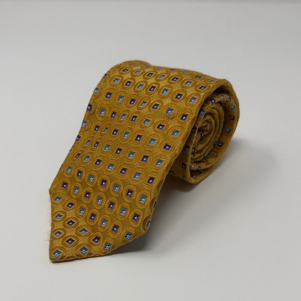 Ermenegildo Zegna Men's 100% Silk Tie - Gold